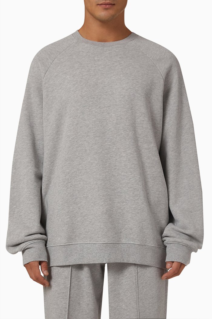 

Sweatshirt in Loopback Organic Cotton, Grey