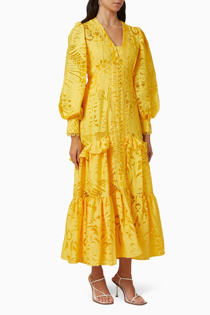 

Ruffle Tiered Dress, Yellow