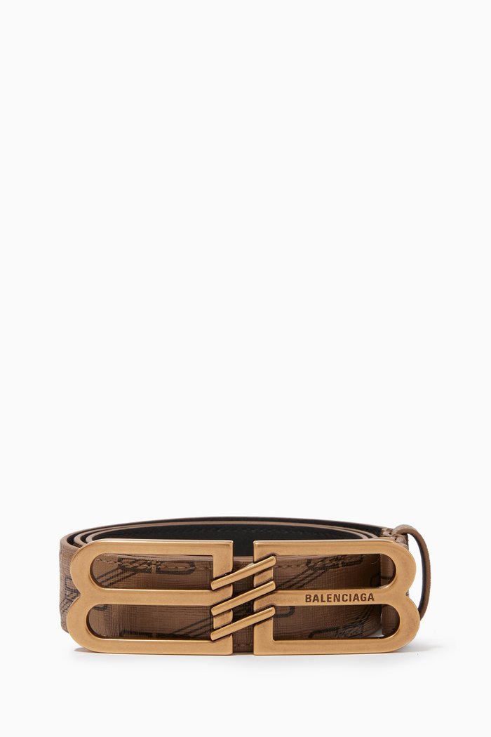BB Signature Belt in BB Monogram Canvas, Neutral