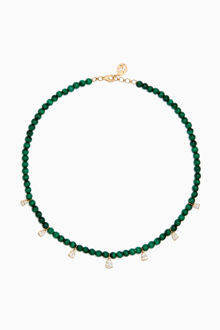 

Malachite & Diamond Choker in 18kt Yellow Gold