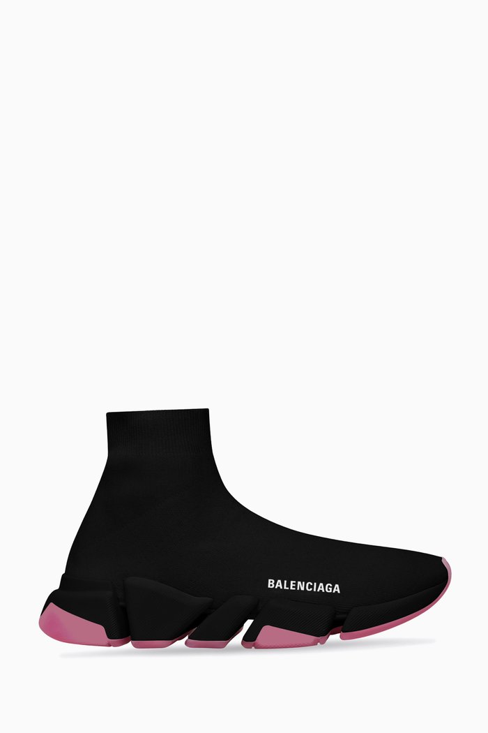 

Speed 2.0 Clear Sole Sneakers in Recycled Knit, Black