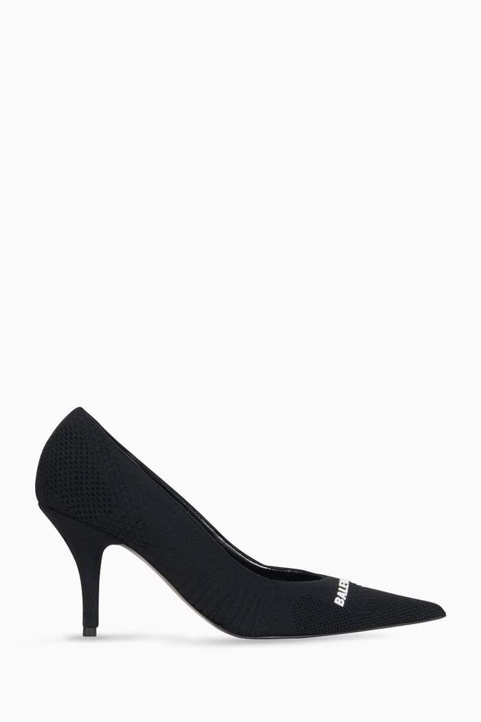 Knife 2.0 80mm Pumps in Recycled Knit, Black