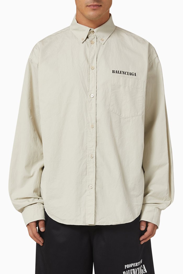 

Oversized Shirt in Poplin, Neutral