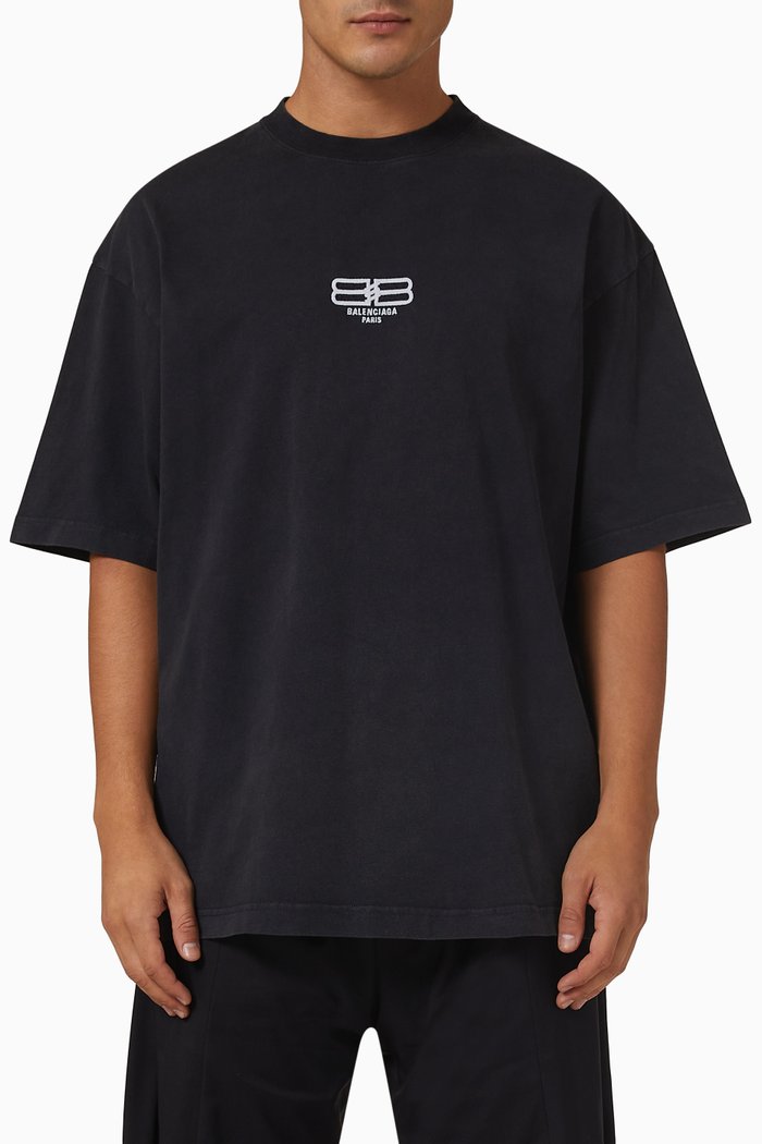 

Medium Fit T-shirt in Cotton Jersey, Black