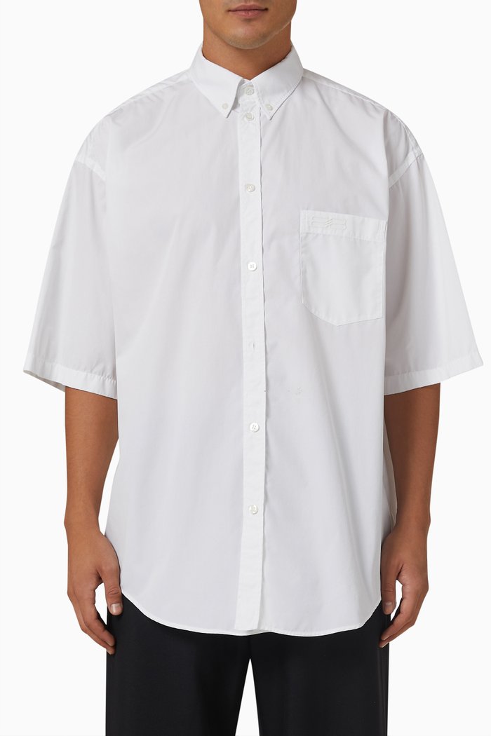 

BB Icon Short Sleeve Shirt in Poplin, White