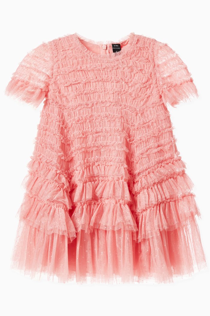 

Valentine Ruffle Dress in Tulle, Pink