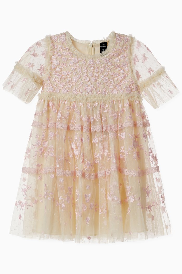 

Sweetheart Lace Dress in Tulle, Pink