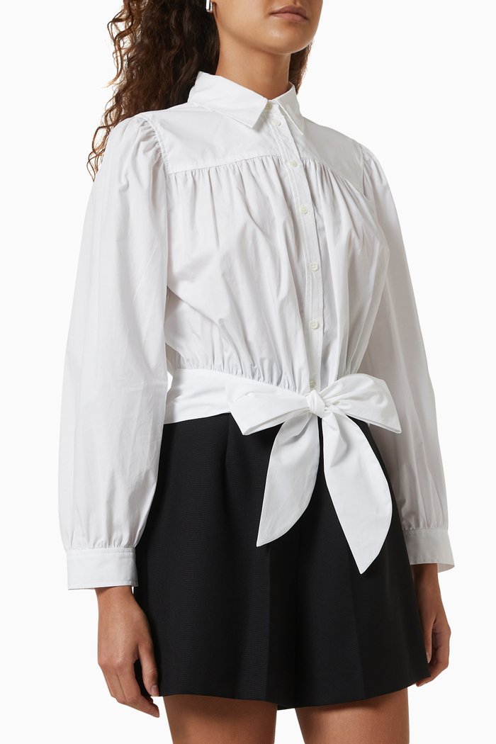 

Bow-tie Blouse in Cotton, White