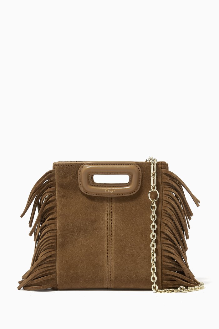 

M Mini Bag in Suede, Brown