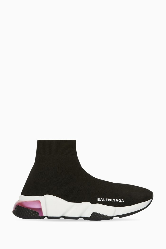

Speed Clear Sole Sneakers in Recycled Knit, Black