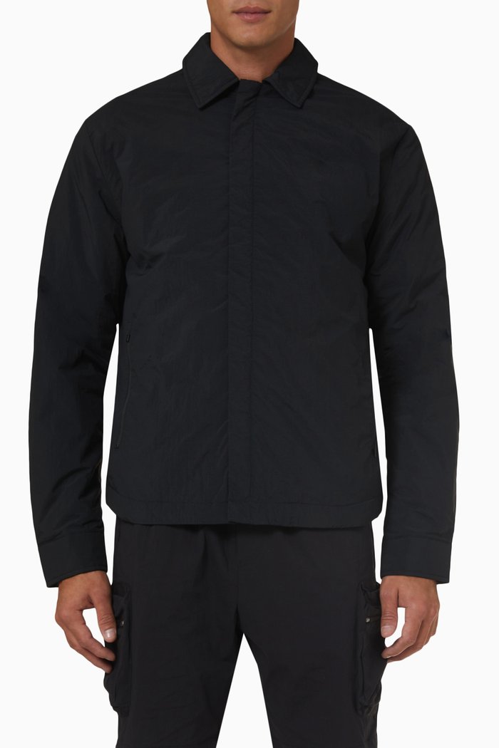 

Lightly Padded Jacket in Crinkled Nylon, Black