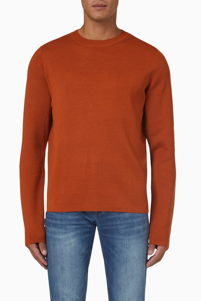 

Crewneck Jumper in Viscose Blend Knit, Brown
