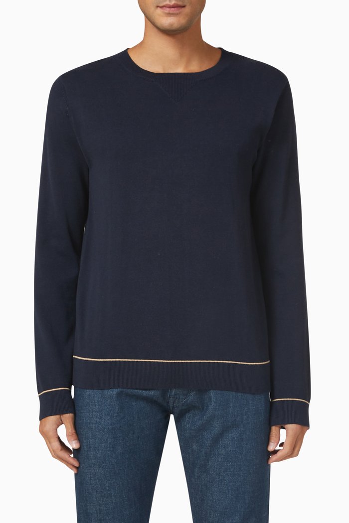 

Jerome Crewneck Sweatshirt in Cotton Knit, Blue
