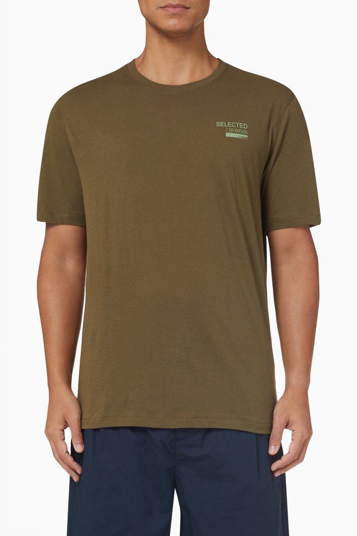 

Printed T-shirt in Cotton Jersey, Green