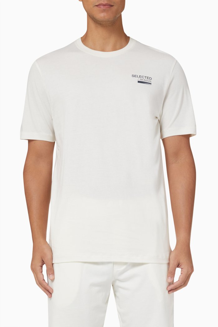 

Printed T-shirt in Cotton Jersey, White