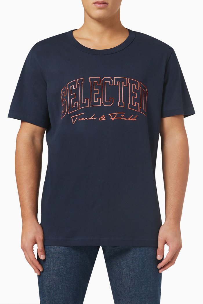 

Graphic T-shirt in Organic Cotton Jersey, Blue