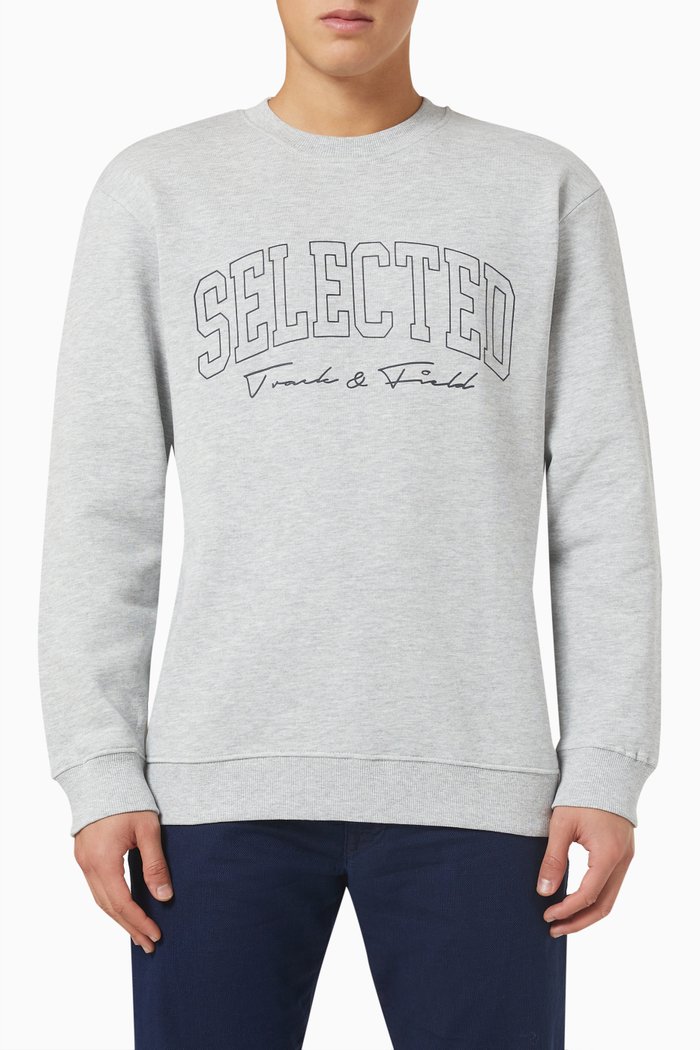 

Printed Sweatshirt in Organic Cotton, Grey