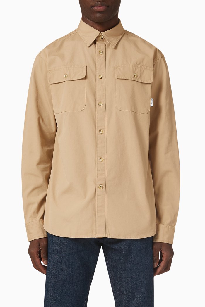 

Structured Overshirt in Organic Cotton, Neutral