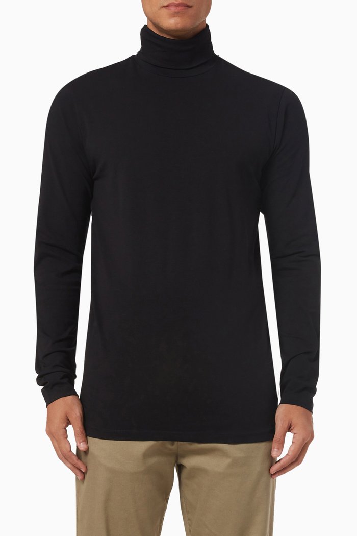 

Rory Turtleneck T-shirt in Organic Cotton-jersey, Black