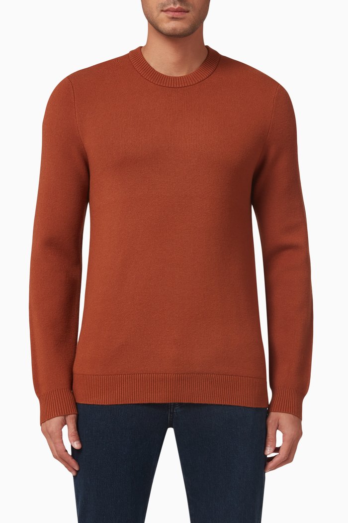 

Toronto Crewneck Sweater in Viscose-blend Knit, Brown