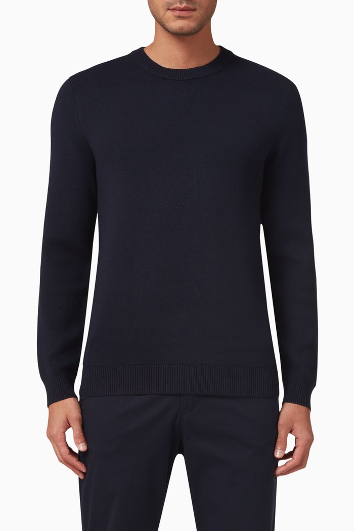 

Toronto Crewneck Sweater in Viscose-blend Knit, Blue