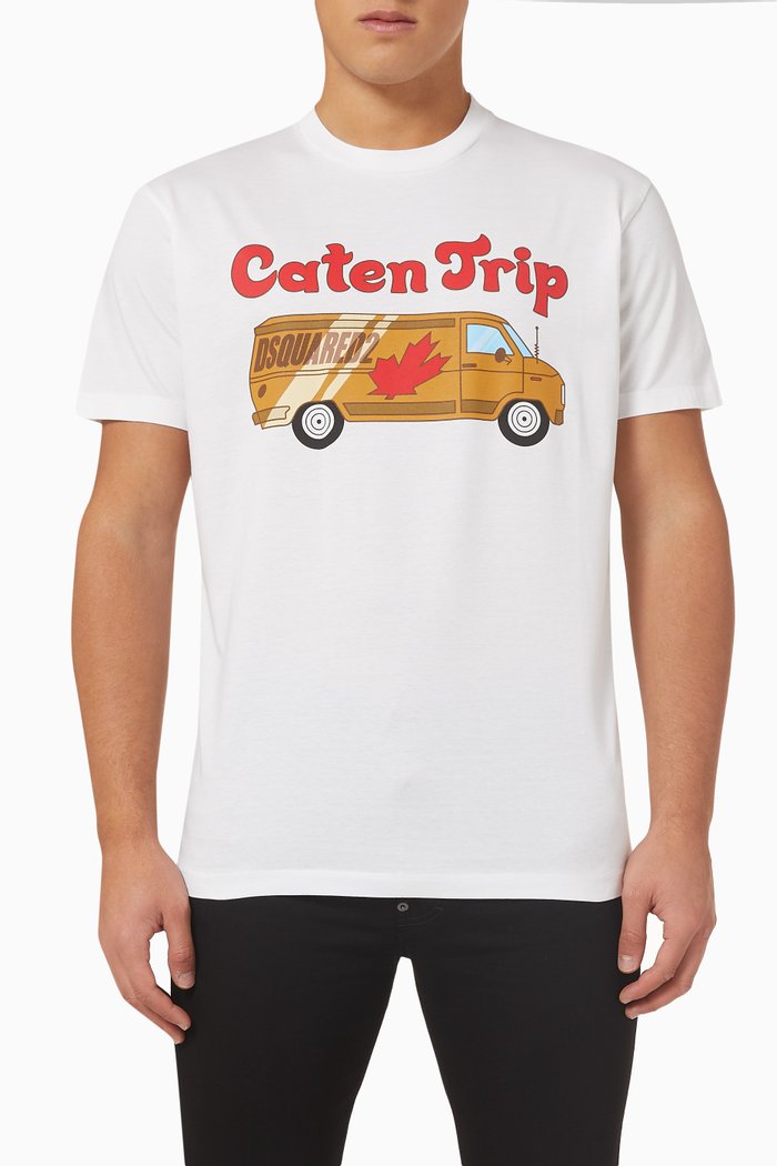 

Caten Trip T-shirt in Cotton, White