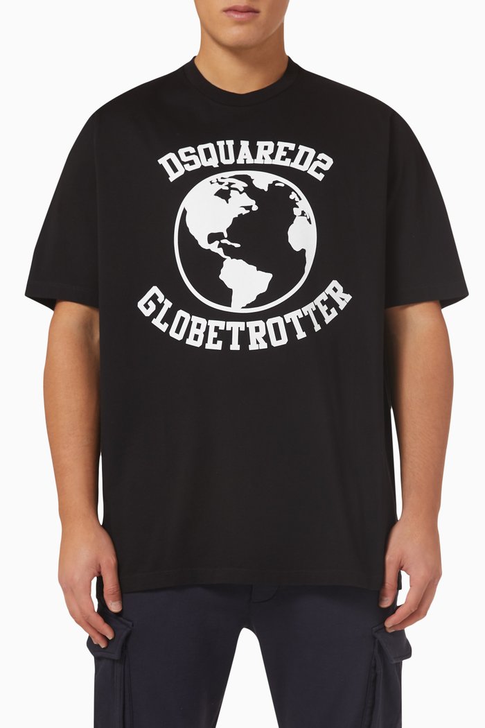 

Globetrotter T-shirt in Cotton, Black