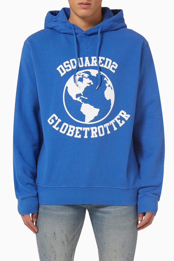 

Dsquared2 Globetrotter Sweatshirt in Cotton Jersey, Blue