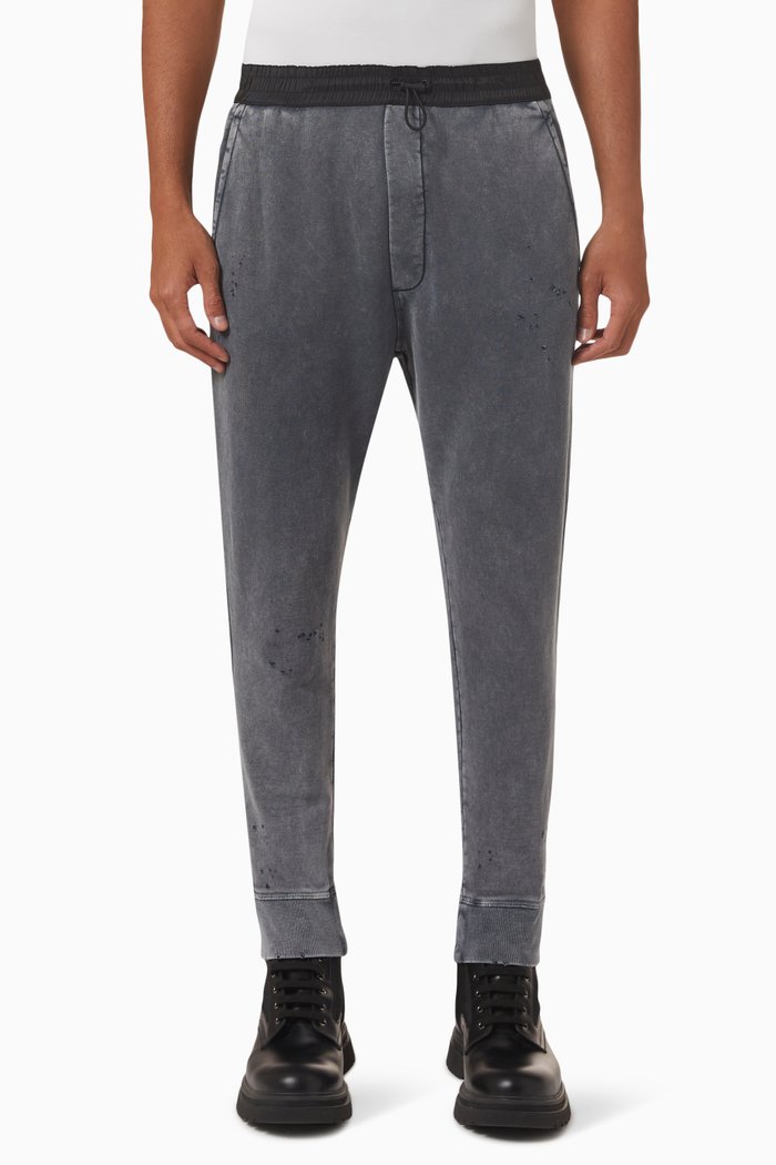 

Vintage Wash Ski-fit Jogging Pants in Cotton, Grey