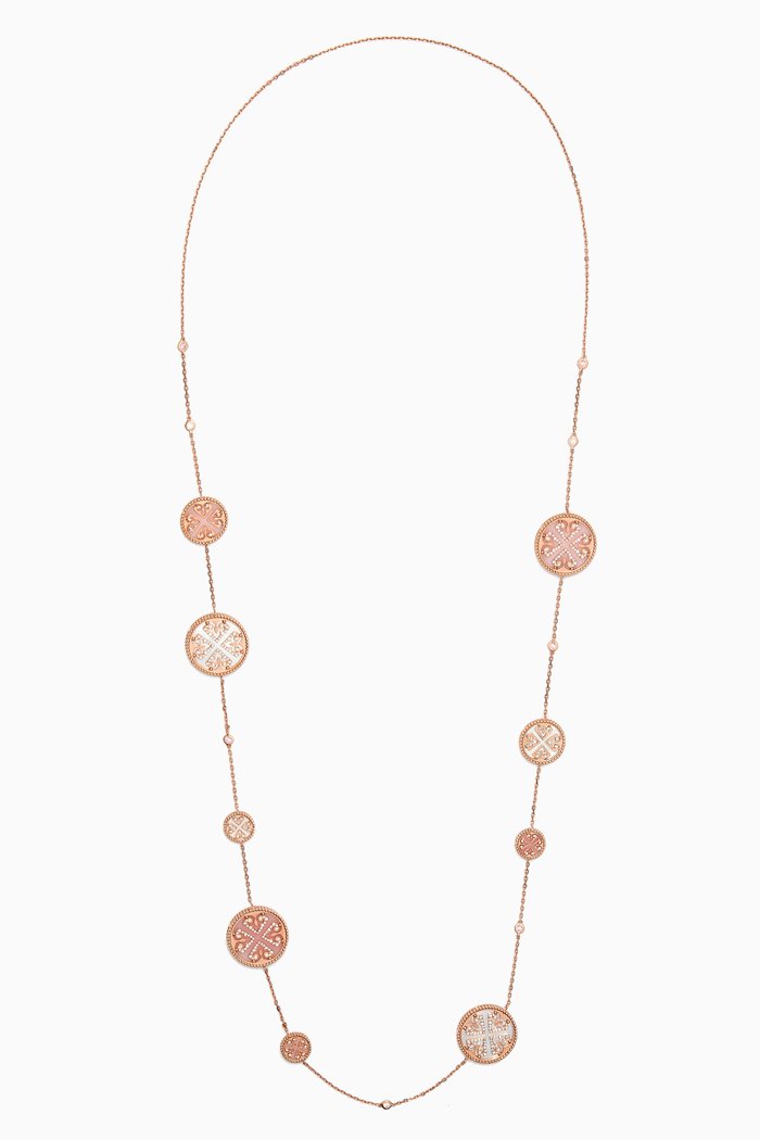 

Lace Medallion Opal & Mother of Pearl Necklace in 18kt Rose Gold