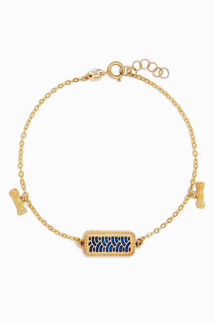 

Amelia Tokyo Rectangle Double-sided Bracelet in 18kt Gold, Yellow