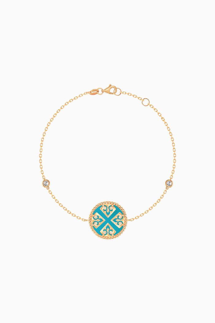 

Lace Turquoise Diamond Bracelet in 18kt Yellow Gold