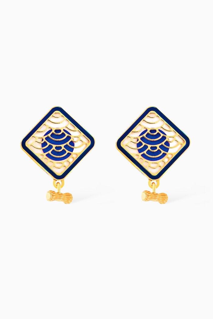 

Amelia Tokyo Rhombus T Bar Earrings in 18kt Yellow Gold