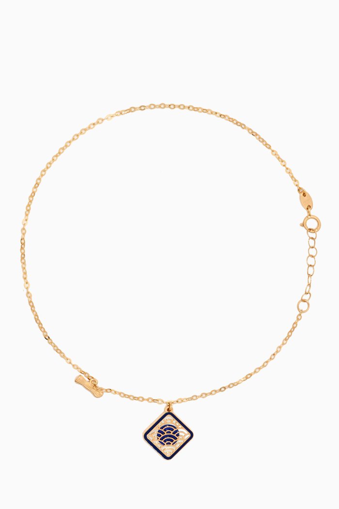 Amelia Tokyo Double Sided Anklet in 18kt Yellow Gold