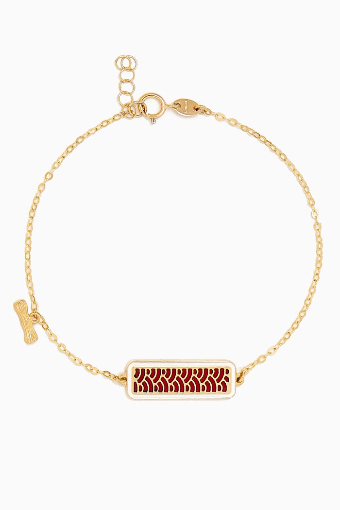 

Amelia Tokyo Rectangle Double-sided Bracelet in 18kt Gold, Yellow