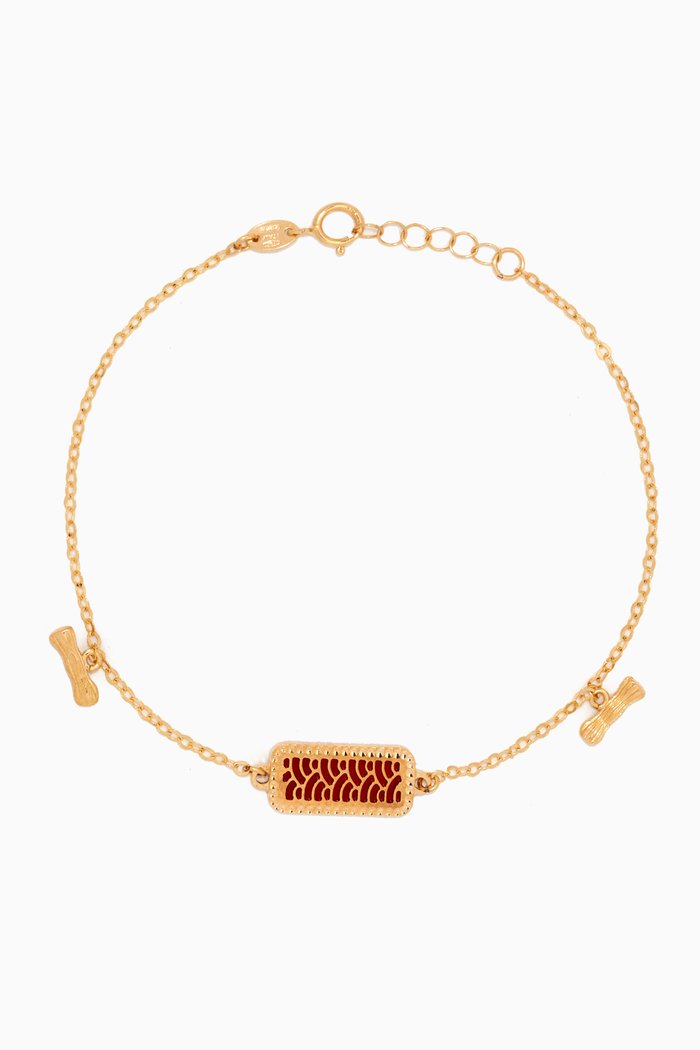 

Amelia Tokyo Rhombus Double Sided T Bar Bracelet in 18kt Yellow Gold