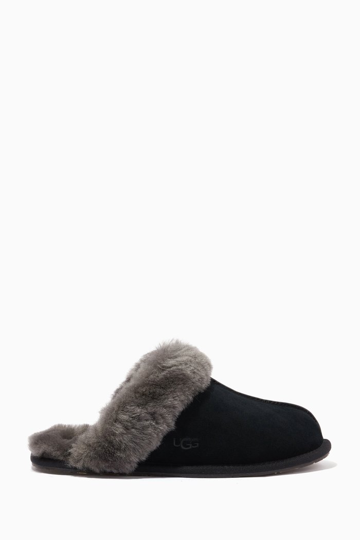 

Scuffette II Slipper in Suede & Sheepskin Fur, Black