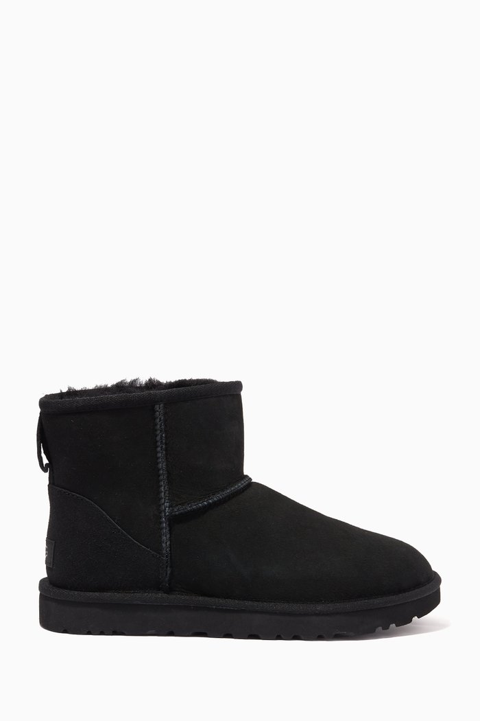 

Classic Mini II Boot in Leather & Fur, Black