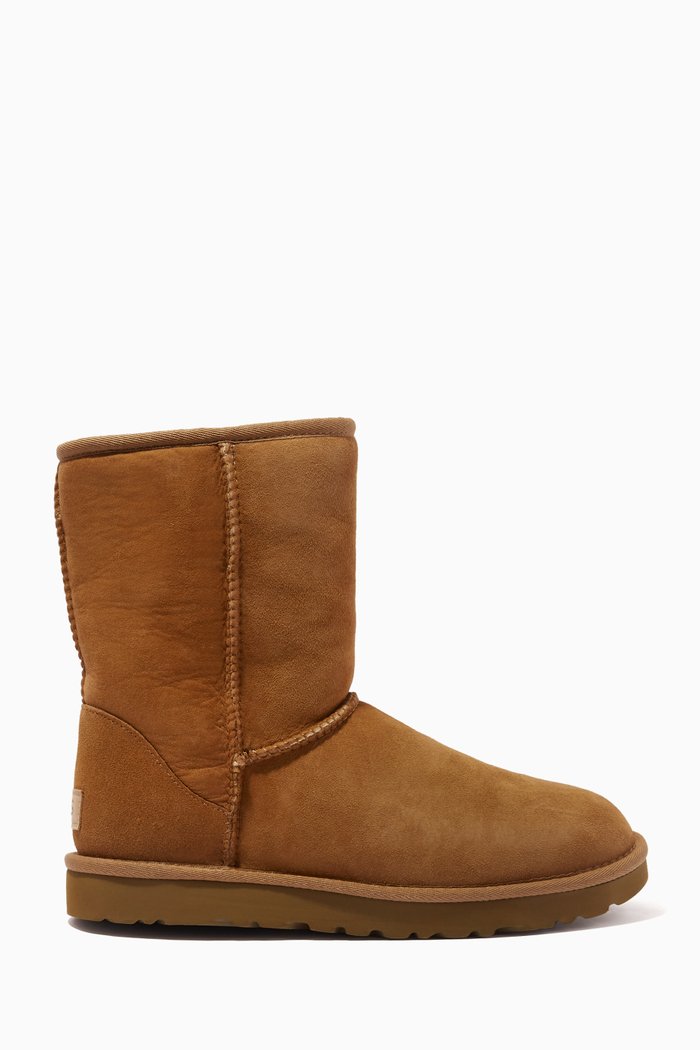 

Classic Short II Boots in Leather & Fur, Brown