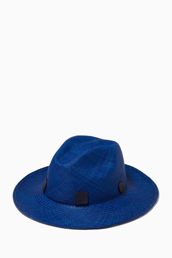

Phoenix Hat in Toquilla Straw, Blue