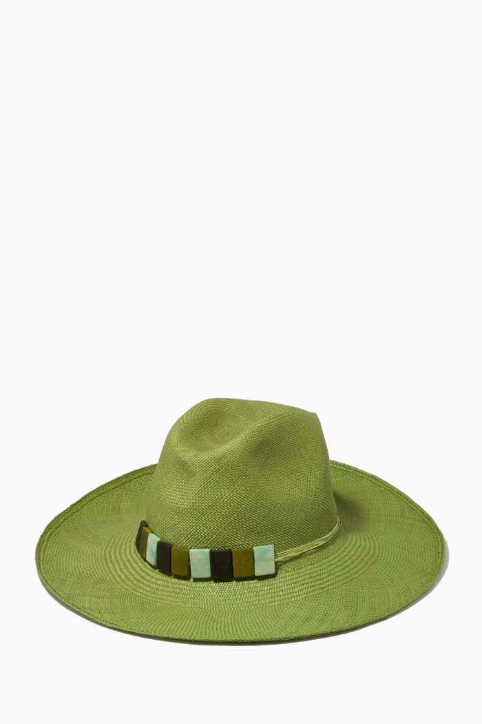 

Antiparos Hat in Toquilla Straw, Green