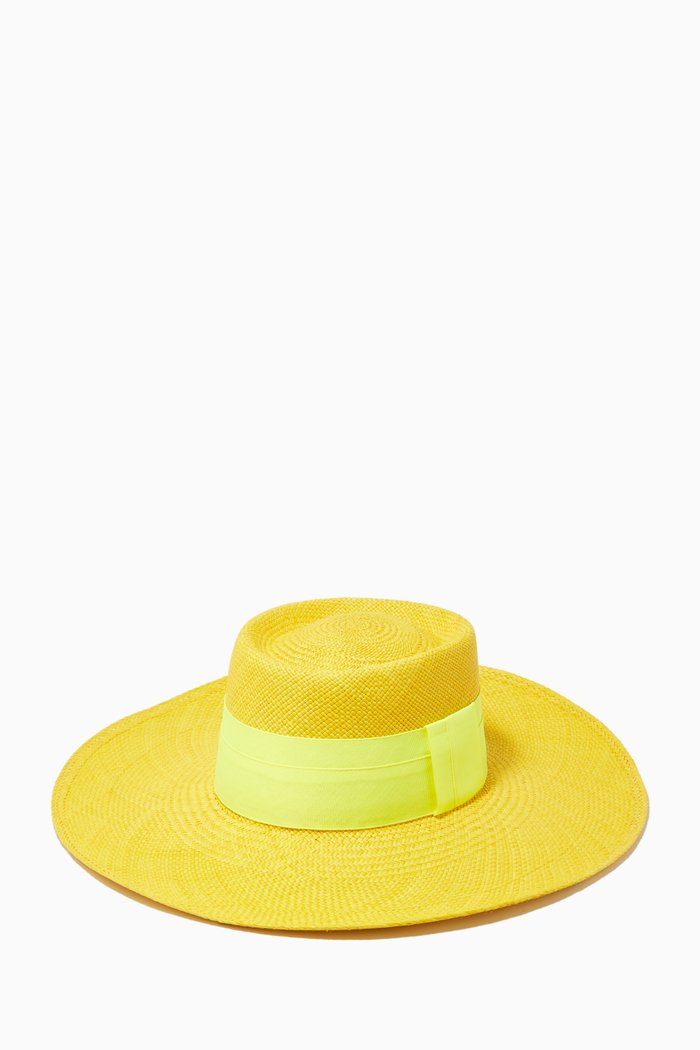 

Mandarin Hat in Toquilla Straw, Yellow