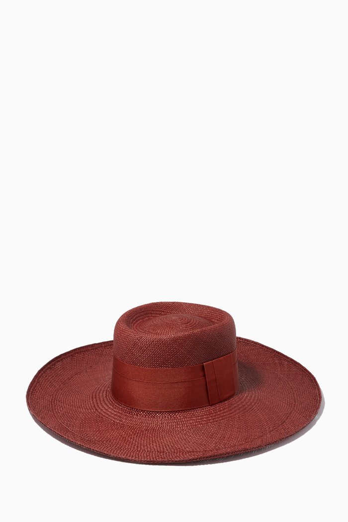 Mandarin Hat in Toquilla Straw, Brown