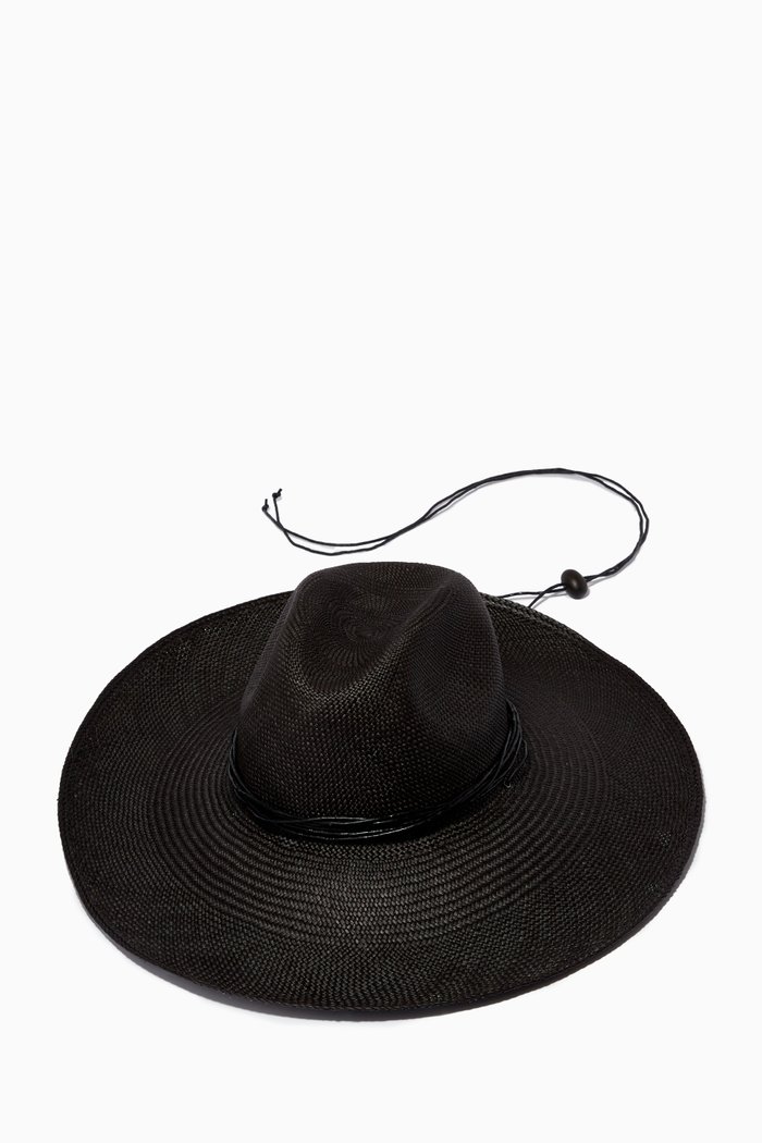 

Bromelia Hat in Toquilla Straw, Black