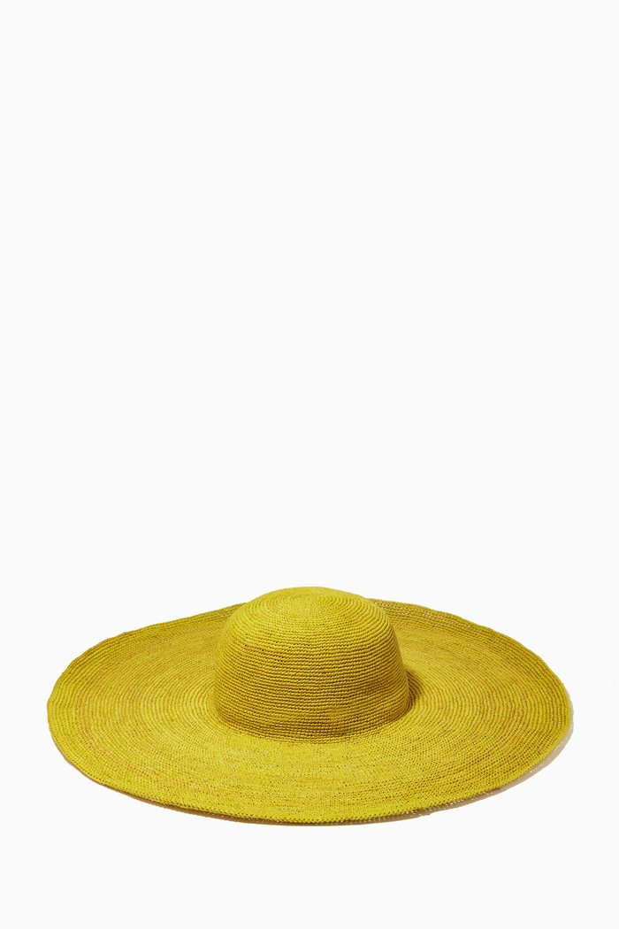 Praia Hat in Toquilla Straw, Yellow