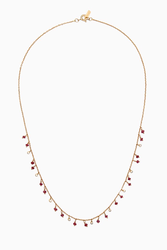 

Ruby & Diamond Necklace in 18kt Yellow Gold