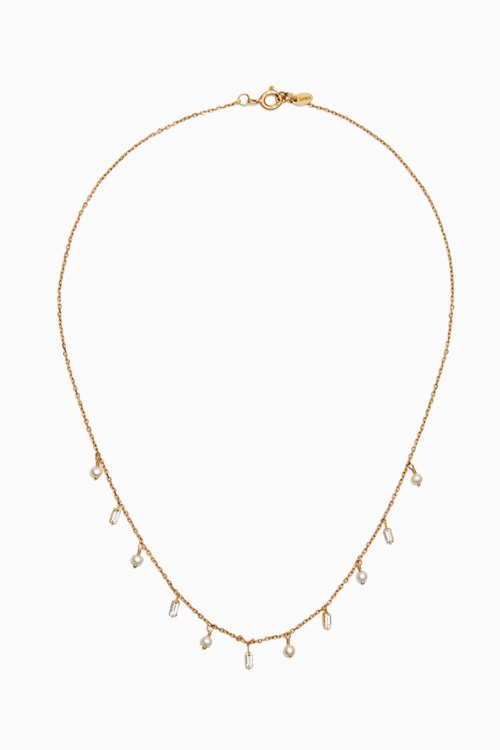 

Pearl & Diamond Necklace in 18kt Yellow Gold