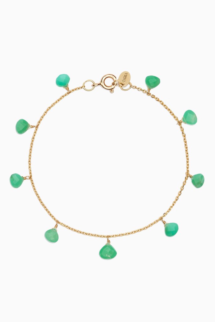 

Chrysoprase Drop Bracelet in 18kt Yellow Gold