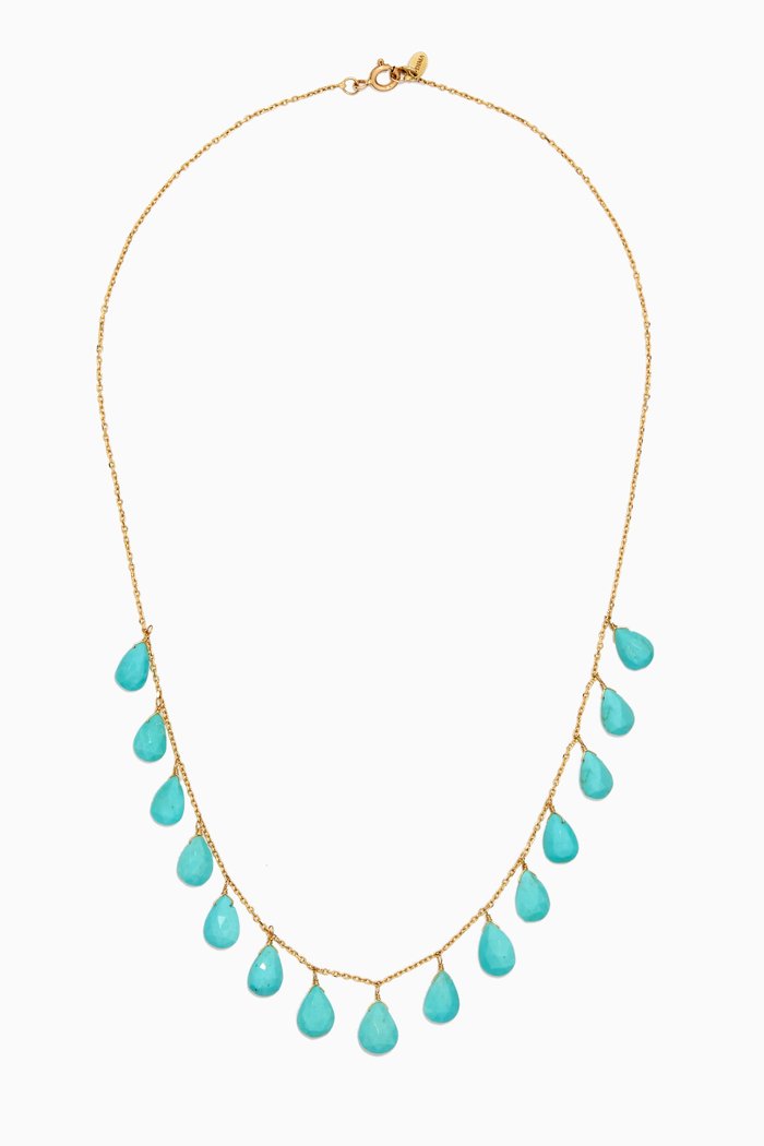 

Turquoise Drop Necklace in 18kt Yellow Gold