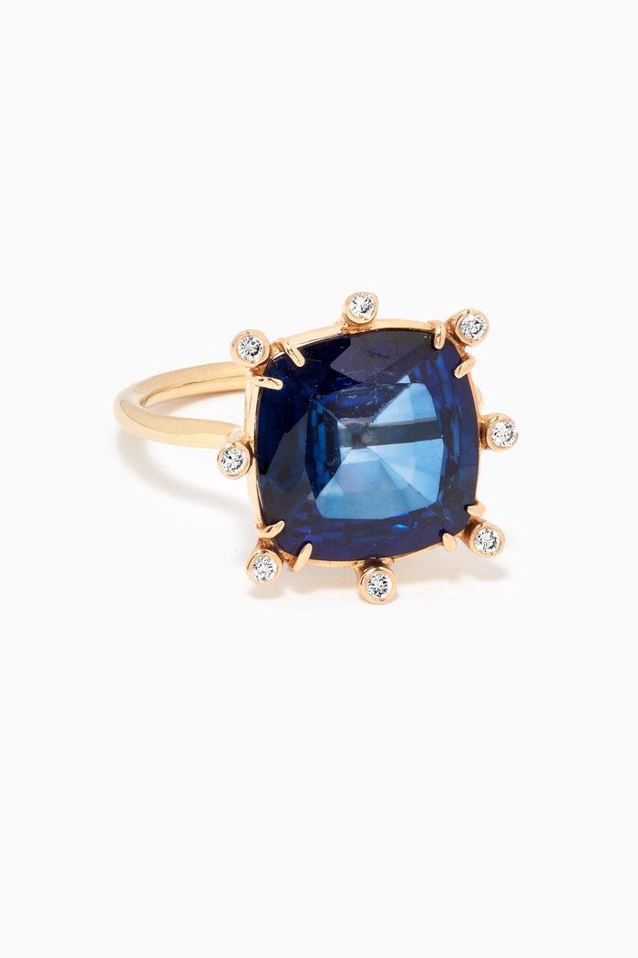 

Sapphire & Diamond Ring in 18kt Yellow Gold